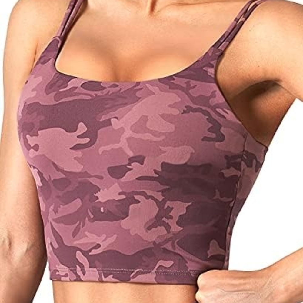 Stylish Camo Sports Bra in Purple Pink
